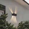 QAZQA Gartenbeleuchtung|Led-Außenleuchten*Außenwandleuchte Schwarz inkl. LED 4-flammig IP54 - Edwin
