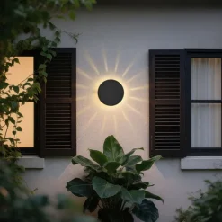 QAZQA Gartenbeleuchtung|Led-Außenleuchten*Außenwandleuchte schwarz inkl. LED IP54 - Soleil