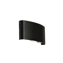 QAZQA Gartenbeleuchtung|Led-Außenleuchten*Außenwandleuchte schwarz inkl. LED 6-flammig IP54 - Silly