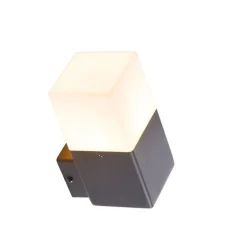 QAZQA Gartenbeleuchtung|Außenwandleuchten*Außenwandleuchte schwarz mit opalweißem Schirm IP44 - Dänemark