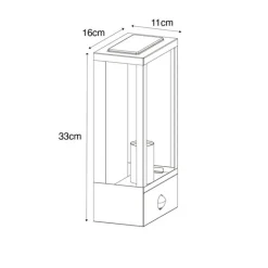 QAZQA Gartenbeleuchtung|Außenleuchten Mit Sensor*Außenwandleuchte schwarz mit Gold und Bewegungsmelder - Rotterdam