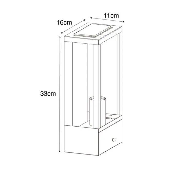 QAZQA Gartenbeleuchtung|Außenleuchten Mit Sensor*Außenwandleuchte schwarz mit goldenem Hell-Dunkel-Sensor - Rotterdam