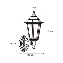 QAZQA Gartenbeleuchtung|Außenleuchten Mit Sensor*Außenwandleuchte schwarz mit Bewegungssensor IP44 - New Haven Gehämmert