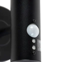 QAZQA Gartenbeleuchtung|Außenleuchten Mit Sensor*Außenwandleuchte schwarz mit Bewegungssensor IP44 - Gleam