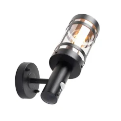 QAZQA Gartenbeleuchtung|Außenleuchten Mit Sensor*Außenwandleuchte schwarz mit Bewegungssensor IP44 - Gleam
