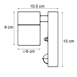 QAZQA Gartenbeleuchtung|Außenleuchten Mit Sensor*Außenwandleuchte schwarz mit Bewegungsmelder IP44 - Solo