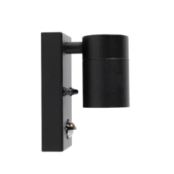 QAZQA Gartenbeleuchtung|Außenleuchten Mit Sensor*Außenwandleuchte schwarz mit Bewegungsmelder IP44 - Solo