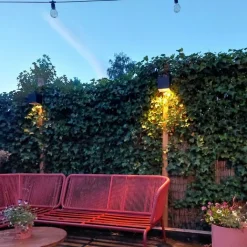 QAZQA Gartenbeleuchtung|Led-Außenleuchten*Außenwandleuchte schwarz mit Abblendlicht und Sensor auf Solar - Charlotte