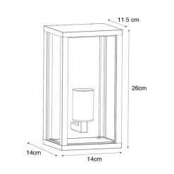 QAZQA Gartenbeleuchtung|Außenwandleuchten*Außenwandleuchte schwarz mit geripptem Glas IP44 - Charlois