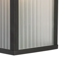 QAZQA Gartenbeleuchtung|Außenwandleuchten*Außenwandleuchte schwarz mit geripptem Glas IP44 - Charlois