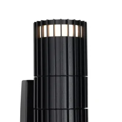 QAZQA Gartenbeleuchtung|Außenleuchten Mit Sensor*Außenwandleuchte schwarz mit Bewegungssensor 2-Licht - Boris