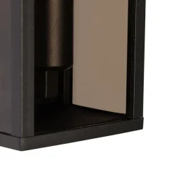 QAZQA Gartenbeleuchtung|Außenwandleuchten*Außenwandleuchte schwarz mit Rauchglas 26 cm IP44 - Charlois