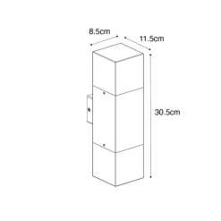 QAZQA Gartenbeleuchtung|Außenwandleuchten*Außenwandleuchte schwarz mit Rauchschirm 2-flammig IP44 - Dänemark
