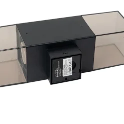 QAZQA Gartenbeleuchtung|Außenwandleuchten*Außenwandleuchte schwarz mit Rauchschirm 2-flammig IP44 - Dänemark