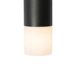 QAZQA Gartenbeleuchtung|Außenwandleuchten*Außenwandleuchte schwarz mit Opalschirm 2-flammig IP44 - Odense