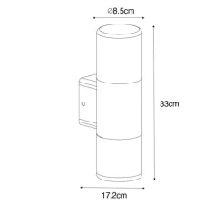 QAZQA Gartenbeleuchtung|Außenwandleuchten*Außenwandleuchte schwarz mit Opalschirm 2-flammig IP44 - Odense
