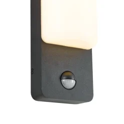 QAZQA Gartenbeleuchtung|Led-Außenleuchten*Außenwandleuchte schwarz mit Bewegungssensor inkl. LED - Shift