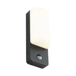 QAZQA Gartenbeleuchtung|Led-Außenleuchten*Außenwandleuchte schwarz mit Bewegungssensor inkl. LED - Shift