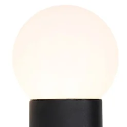 QAZQA Gartenbeleuchtung|Außenwandleuchten*Außenwandleuchte schwarz mit Opalglas IP44 - Huma