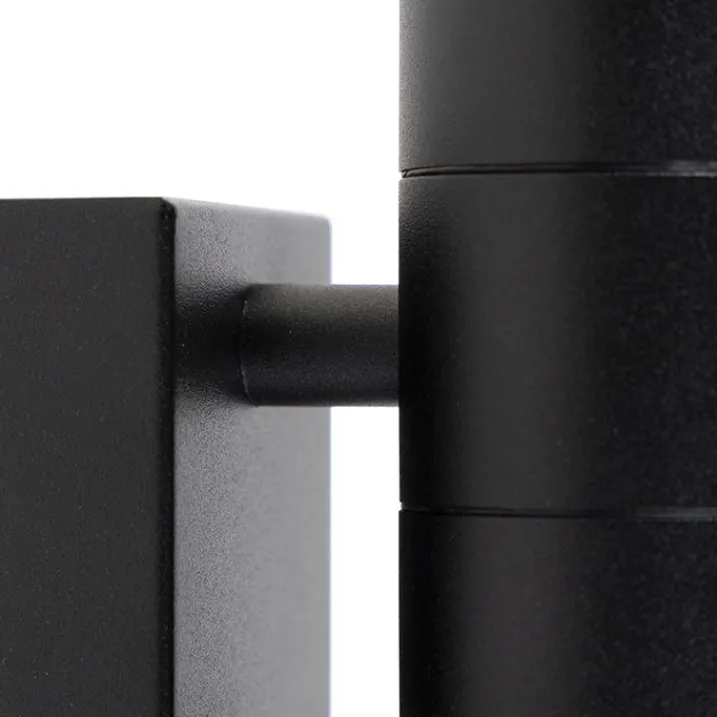 QAZQA Gartenbeleuchtung|Außenleuchten Mit Sensor*Außenwandleuchte schwarz mit Hell-Dunkel-Sensor IP44 - Duo