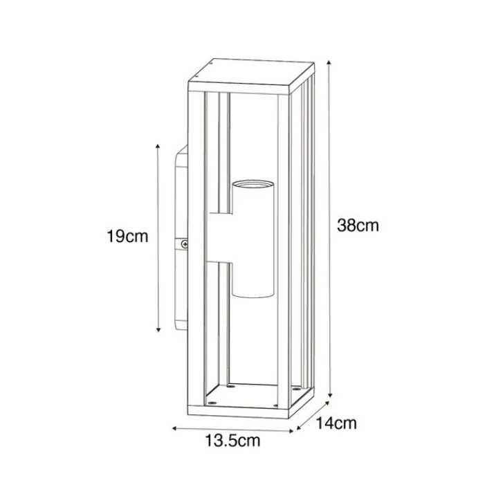 QAZQA Gartenbeleuchtung|Außenwandleuchten*Außenwandleuchte schwarz mit geripptem Glas 2-flammig IP44 - Charlois