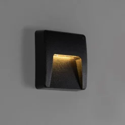 QAZQA Gartenbeleuchtung|Led-Außenleuchten*Außenwandleuchte schwarz quadratisch inkl. LED IP65 - Avg