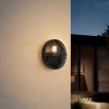QAZQA Gartenbeleuchtung|Außenwandleuchten*Außenwandleuchte schwarz rund IP65 - Target