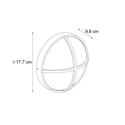 QAZQA Gartenbeleuchtung|Außenwandleuchten*Außenwandleuchte schwarz rund IP65 - Target