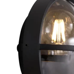 QAZQA Gartenbeleuchtung|Außenwandleuchten*Außenwandleuchte schwarz rund IP65 - Target