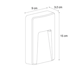 QAZQA Gartenbeleuchtung|Led-Außenleuchten*Außenwandleuchte schwarz rechteckig inkl. LED IP65 - Avg