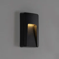 QAZQA Gartenbeleuchtung|Led-Außenleuchten*Außenwandleuchte schwarz rechteckig inkl. LED IP65 - Avg