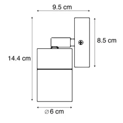 QAZQA Gartenbeleuchtung|Außenwandleuchten*Außenwandleuchte schwarz verstellbar IP44 - Solo