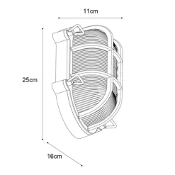QAZQA Gartenbeleuchtung|Außenwandleuchten*Außenwandleuchte Silber Oval IP44 - Noutica
