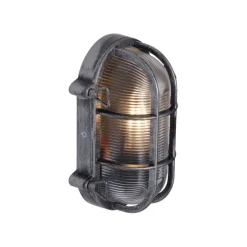 QAZQA Gartenbeleuchtung|Außenwandleuchten*Außenwandleuchte Silber Oval IP44 - Noutica