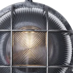 QAZQA Gartenbeleuchtung|Außenwandleuchten*Außenwandleuchte Silber Rund IP44 - Noutica