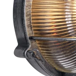 QAZQA Gartenbeleuchtung|Außenwandleuchten*Außenwandleuchte Silber Rund IP44 - Noutica