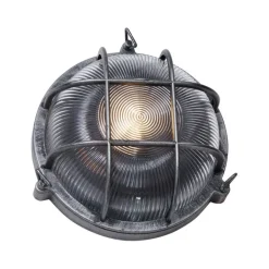 QAZQA Gartenbeleuchtung|Außenwandleuchten*Außenwandleuchte Silber Rund IP44 - Noutica