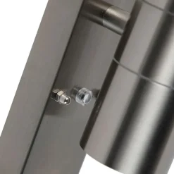 QAZQA Gartenbeleuchtung|Außenleuchten Mit Sensor*Außenwandleuchte Stahl 2-flammig IP44 mit Dämmerungssensor - Duo