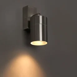 QAZQA Gartenbeleuchtung|Außenwandleuchten*Außenwandleuchte Stahl IP44 dreh- und neigbar - Solo