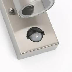 QAZQA Gartenbeleuchtung|Außenleuchten Mit Sensor*Außenwandleuchte Stahl 2-Licht IP44 mit Bewegungssensor - Duo