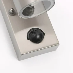 QAZQA Gartenbeleuchtung|Außenleuchten Mit Sensor*Außenwandleuchte Stahl 2-Licht IP44 mit Bewegungssensor - Duo