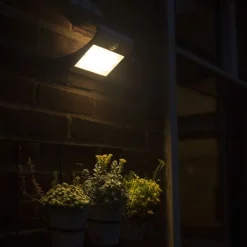 Shada Gartenbeleuchtung|Led-Außenleuchten*Außenwandleuchte weiß 21,5 cm mit Abblendlicht und Solarsensor - Daya