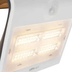 Shada Gartenbeleuchtung|Led-Außenleuchten*Außenwandleuchte weiß 21,5 cm mit Abblendlicht und Solarsensor - Daya