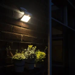 Shada Gartenbeleuchtung|Led-Außenleuchten*Außenwandleuchte weiß 14,5 cm mit Abblendlicht und Solarsensor - Daya