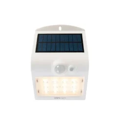 Shada Gartenbeleuchtung|Led-Außenleuchten*Außenwandleuchte weiß 14,5 cm mit Abblendlicht und Solarsensor - Daya