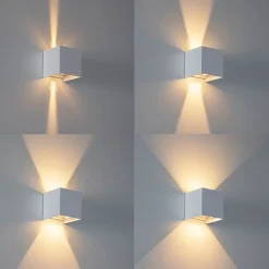 QAZQA Gartenbeleuchtung|Led-Außenleuchten*Außenwandleuchte weiß inkl. LED 2-flammig IP54 - Edwin