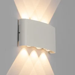 QAZQA Gartenbeleuchtung|Led-Außenleuchten*Außenwandleuchte weiß inkl. LED 6-flammig IP54 - Silly