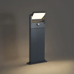 QAZQA Gartenbeleuchtung|Led-Außenleuchten*Außen-Wegeleuchte Dunkelgrau mit Bewegungssensor 60cm IP54 Solar - Judge