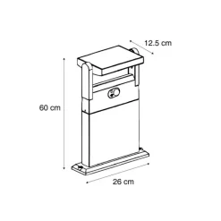 QAZQA Gartenbeleuchtung|Led-Außenleuchten*Außen-Wegeleuchte Dunkelgrau mit Bewegungssensor 60cm IP54 Solar - Judge
