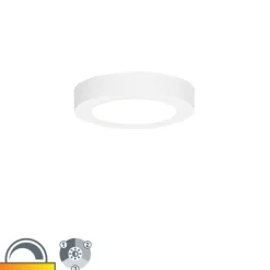 QAZQA Badezimmerlampen|Led-Außenleuchten*Aufbau- oder Einbaustrahler weiß 14 cm inkl. LED 3-Stufen-Dim-to-Warm mit Dip-Schalter - Trans